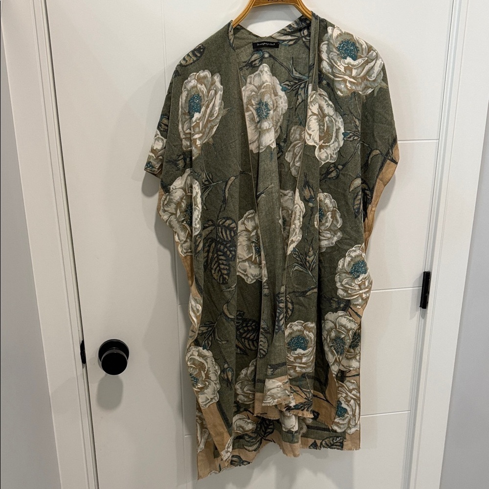 Do Everything in Love Floral Button Down Shirt - Green and Cream